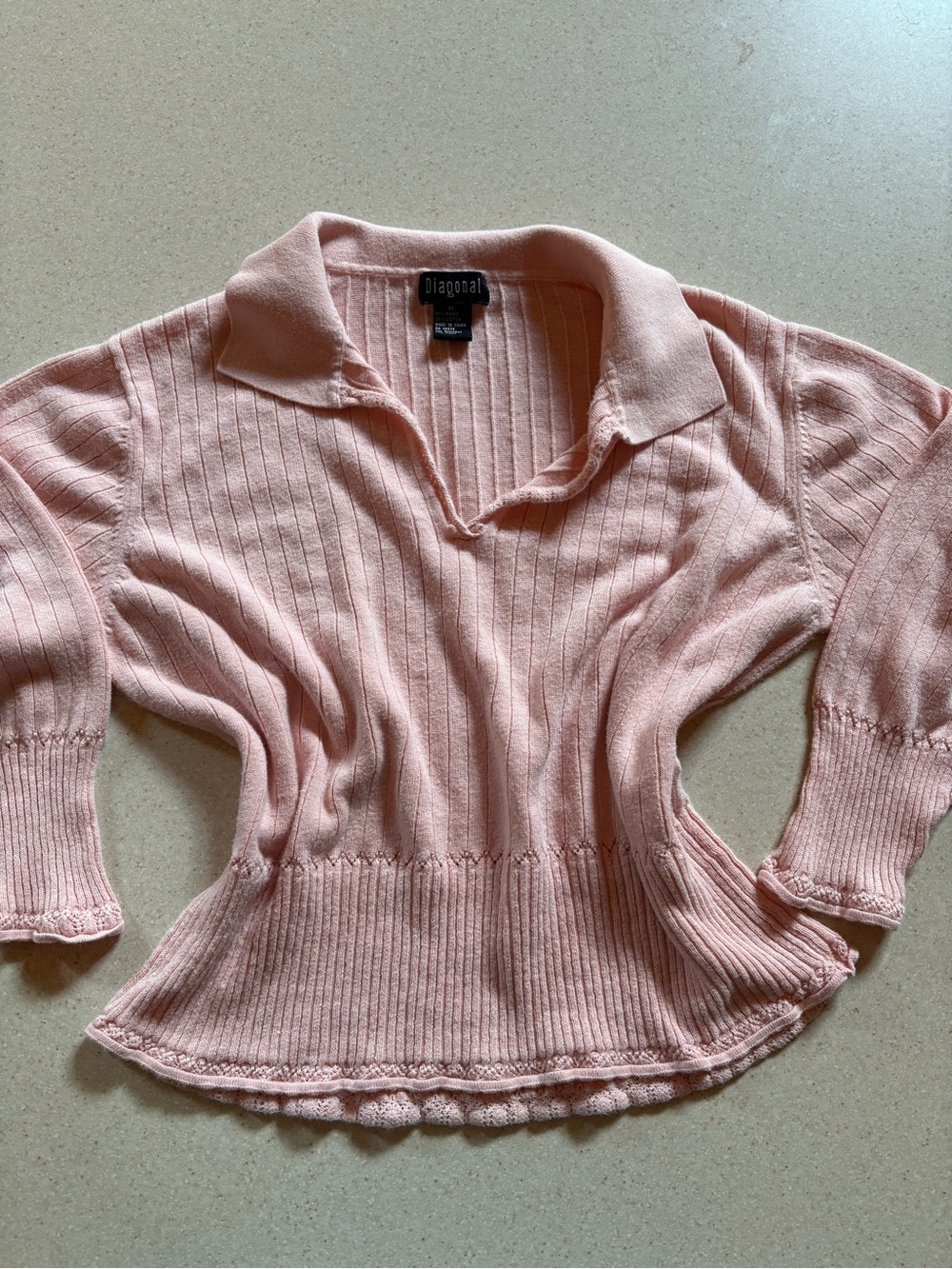 90s Pink Ruffle Sweater